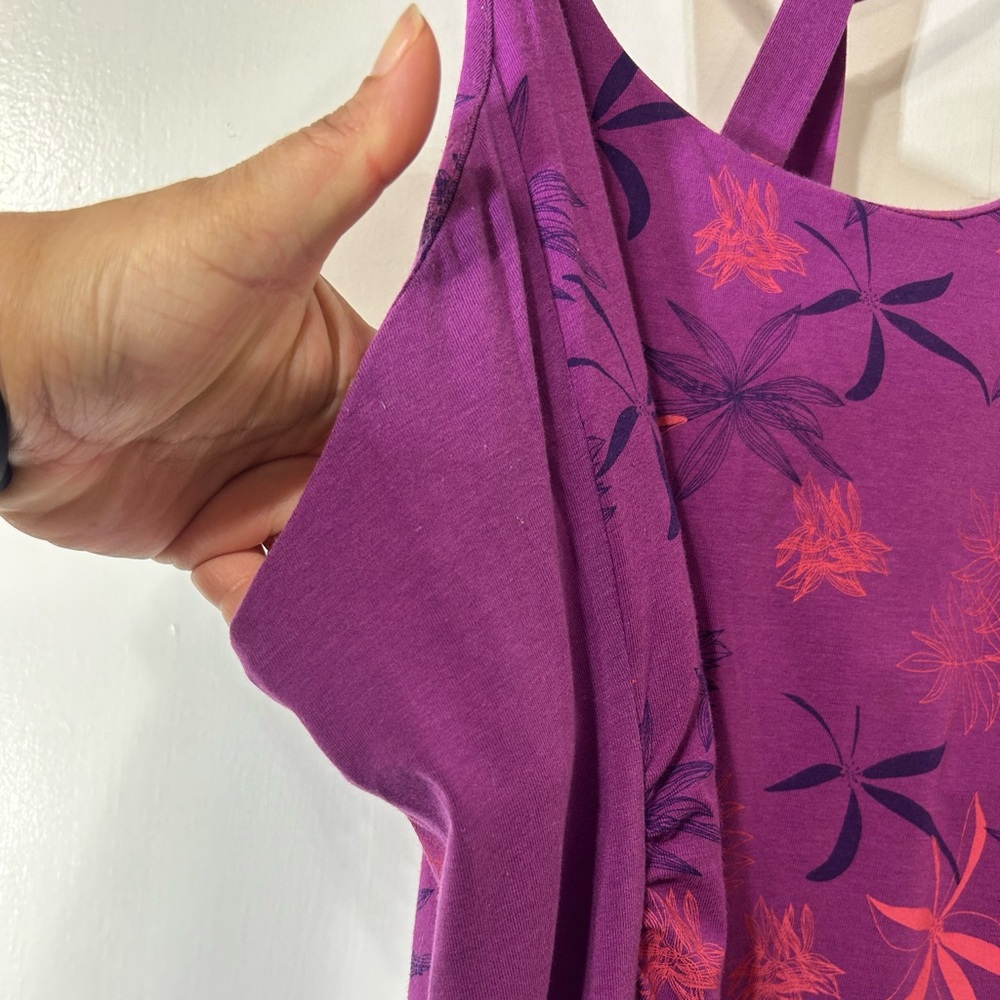 Kuhl Women’s Java Cross Back Purple Flora Stretchy Athleisure Dress Size M - Picture 4 of 11